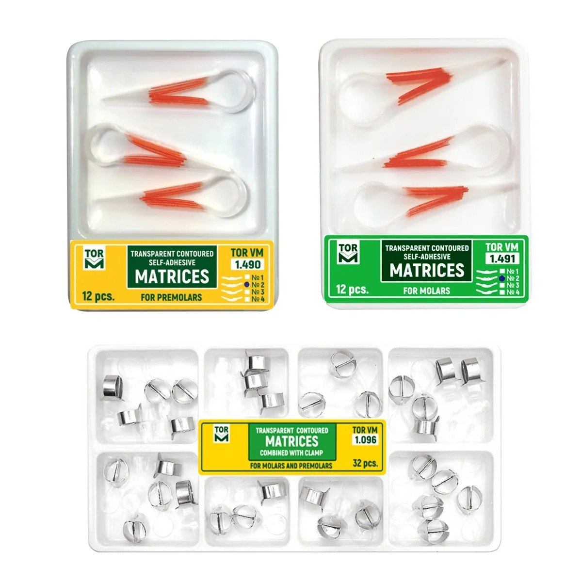 Tor Vm Transparent Contoured Matrices for Premolars & Molars